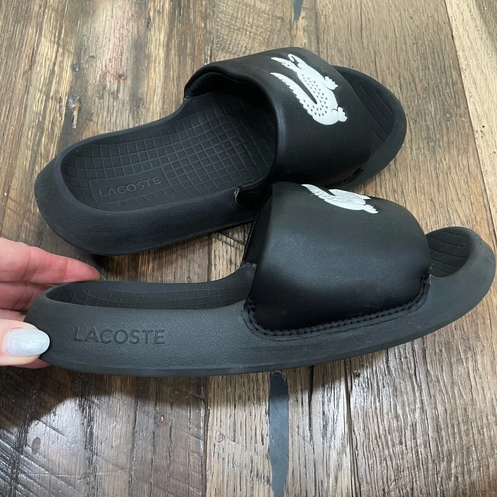 Lacoste Black Slide Sandals boy 4